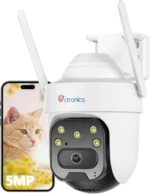 Visualización en vivo en smartphone de la cámara Ctronics 5MP Domo PTZ enfocado en mascotas