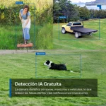 Sistema de IA de la TP-Link Tapo C501GW identificando personas, vehículos y mascotas.