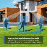 Rastreador automático de movimiento en patio con la cámara Tapo C520WS.