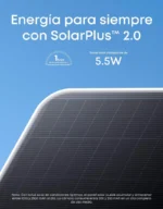 Panel solar SolarPlus 2.0 de la eufyCam S4 con potencia de 5.5W para energía continua