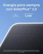 Panel solar SolarPlus 2.0 de 5.5W de la eufy Security SoloCam S4 para carga continua.
