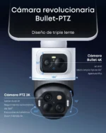 Arquitectura técnica de triple lente Bullet-PTZ 4K de la eufy Security SoloCam S4.