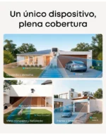 eufyCam S4 ofreciendo cobertura completa frontal, lateral y de entrada en vivienda unifamiliar