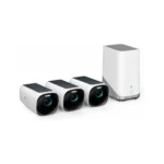 Kit eufyCam S330 con tres cámaras solares 4K y HomeBase para almacenamiento local sin cuotas