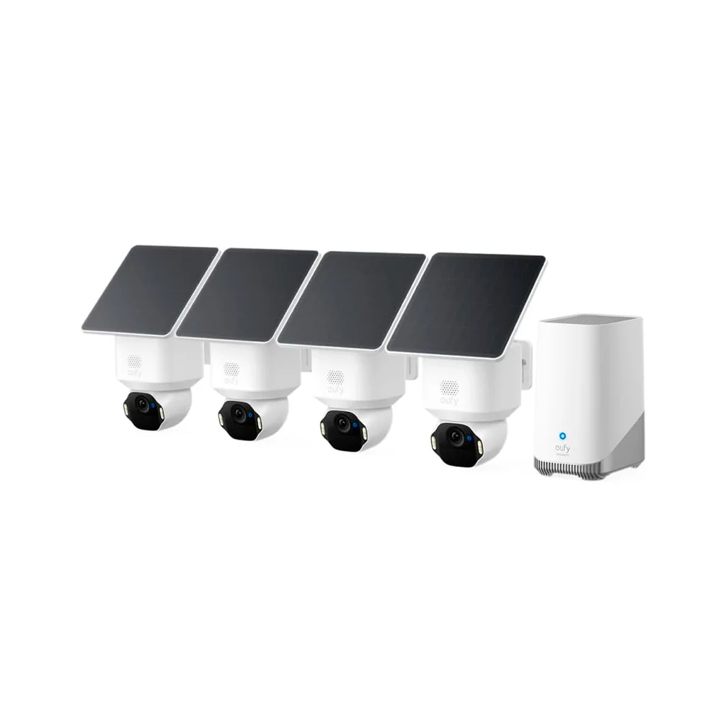 imagen principal Kit sistema de seguridad eufy SoloCam E42 con 4 cámaras solares y HomeBase 3