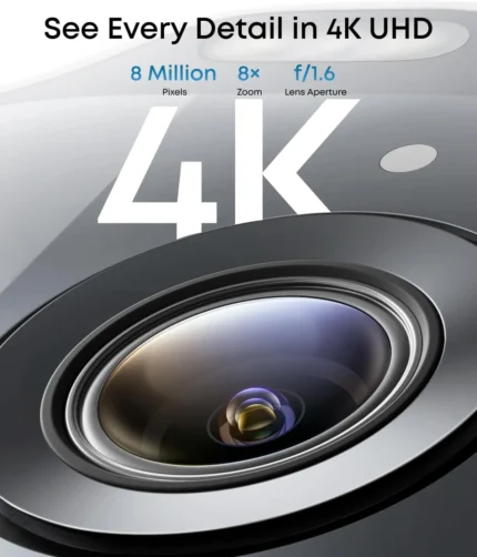 Lente 4K UHD del kit eufy solocam e42 con 8MP, zoom 8x y apertura f/1.6