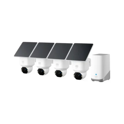 Kit eufy solocam e42 con 4 cámaras solares 4K PTZ y HomeBase 3