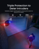 Sistema de alarma con sirena 103 dB y luces estroboscópicas del kit eufy solocam e42