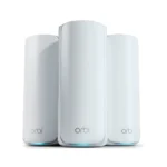 Sistema Mesh Wi-Fi 7 tribanda NETGEAR Orbi 770 RBE773 con router y dos satélites