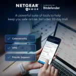 Interfaz de NETGEAR Armor impulsado por Bitdefender en smartphone para la protección del NETGEAR Orbi 770 RBE773