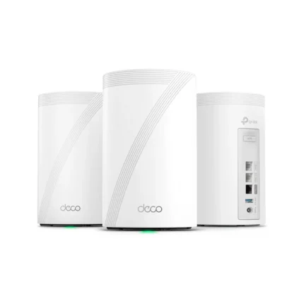 Vista posterior de las conexiones del TP-Link Deco BE67 con puerto 10G y USB 3.0