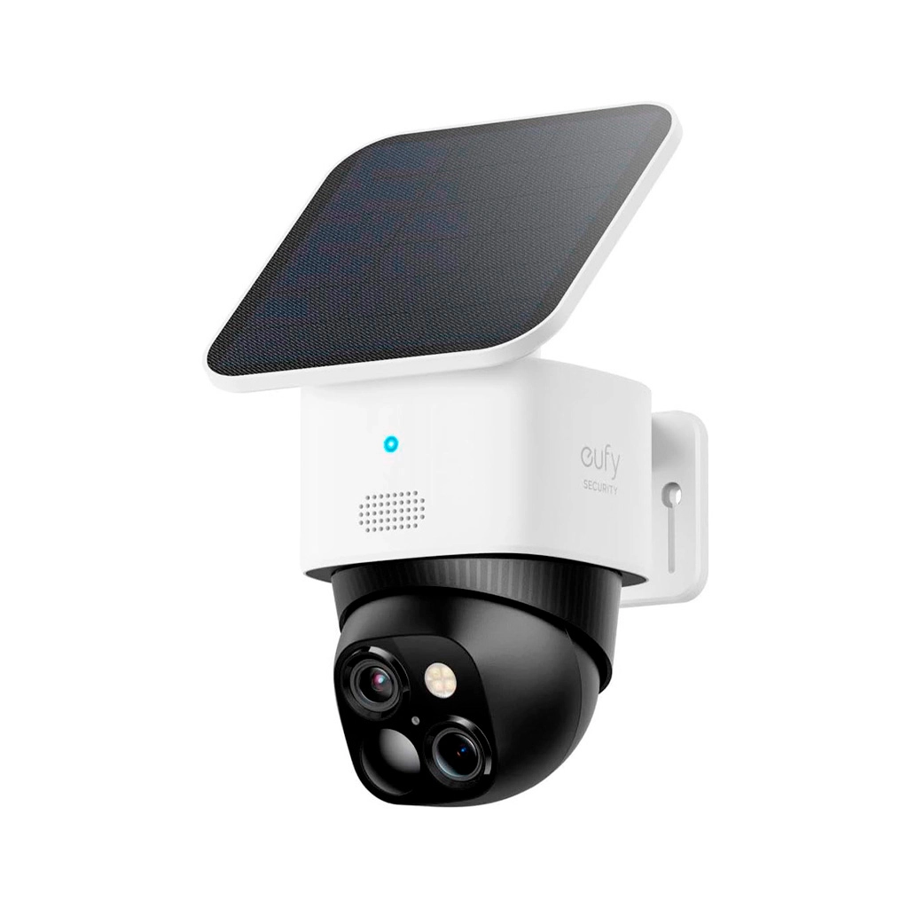 eufy Security SoloCam S340 - Vista de Producto Cámara de seguridad solar eufy Security SoloCam S340 con panel integrado sobre fondo blanco.