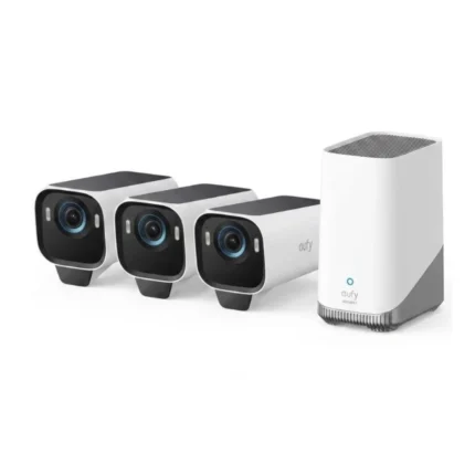 Kit de 3 cámaras de seguridad solares 4K eufyCam S3 Pro y estación central HomeBase 3.